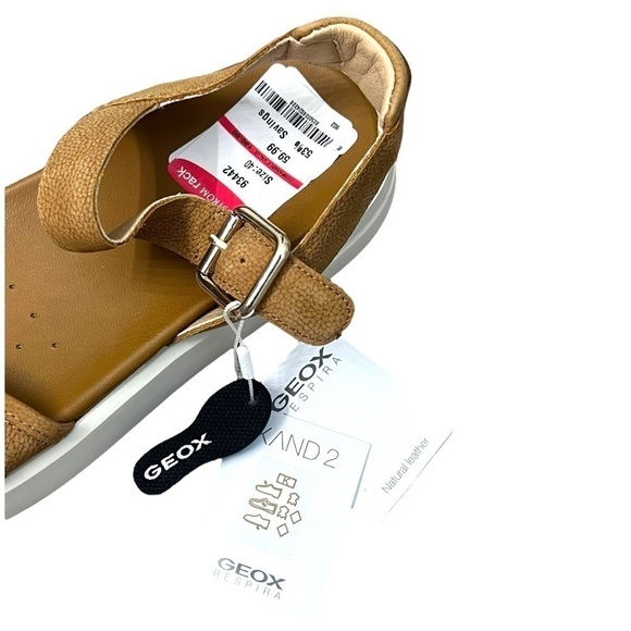 Geox Camel Color Natural Leather Sandals With Straps - Size 40 - Picture 2 of 13